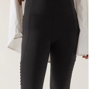 Athleta "Delancy Moto Tights" XS Black EUC